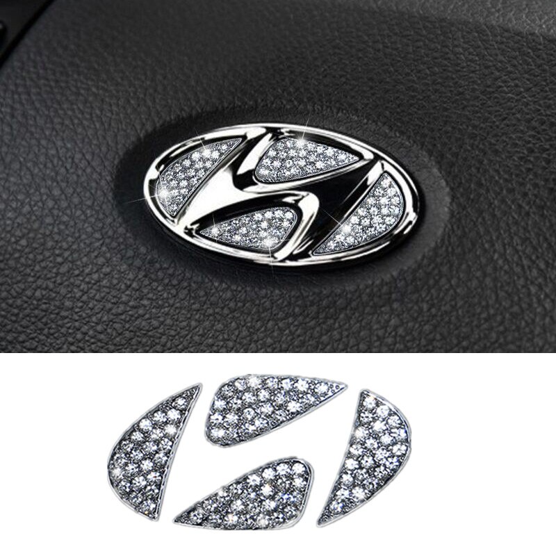 Crystal Diamond Car Steering Wheel Center Emblem Sticker For Hyundai Elantra Accent Ix35 I20 I30 Sonata Encino Verna Tucson Shopee Singapore