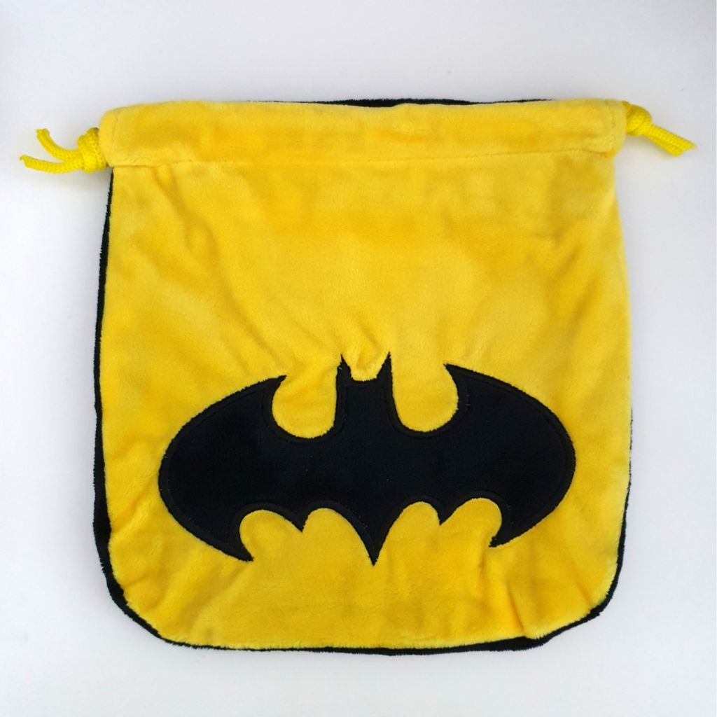 DC Comics Batman Bat Man Logo Velvet Drawstring Bag Storage Pouch Case