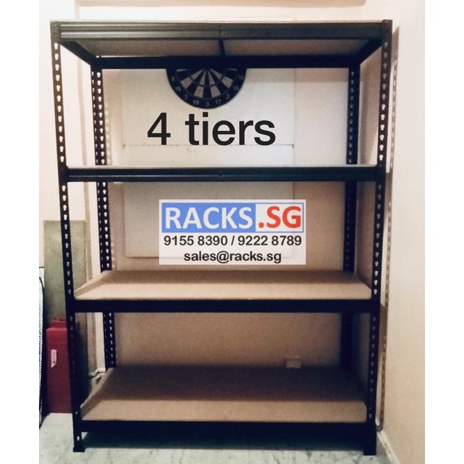 4Tier Boltless Racks with HDF Board Shelves (D450mm/D600mm) in Various Sizes!! FREE Delivery