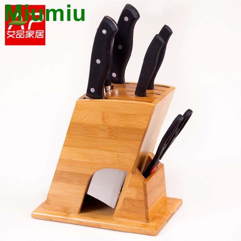 Miu The Products Bamboo Knife Holder Knives Kitchen Supplies Multifunctional Knife Holder Tool Shopee Singapore