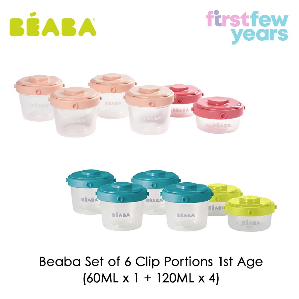 Beaba Set of 6 Clip Portions 1st Age (60ml + 120ml) | Shopee Singapore