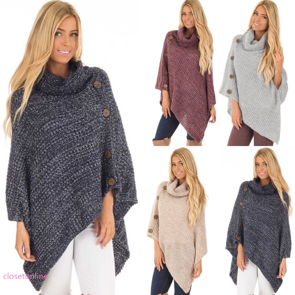 zip up poncho sweater