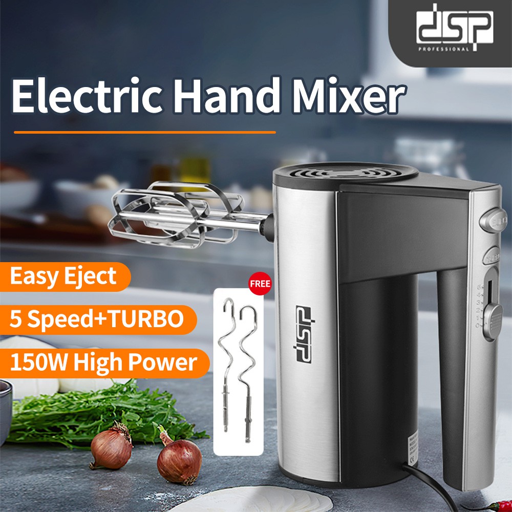 【SG】Electric Hand Mixer Whisk Egg Beater With 5 Speeds Turbo Eject
