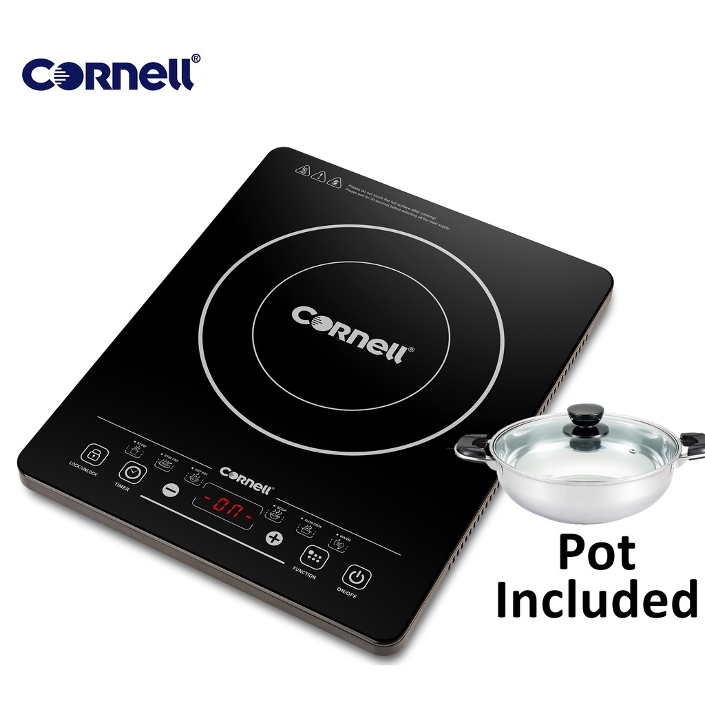 Cornell Induction Cooker 2000w 6 Pre Programmed Induction Cooktop With Stainless Steel Pot Cic220a Shopee Singapore