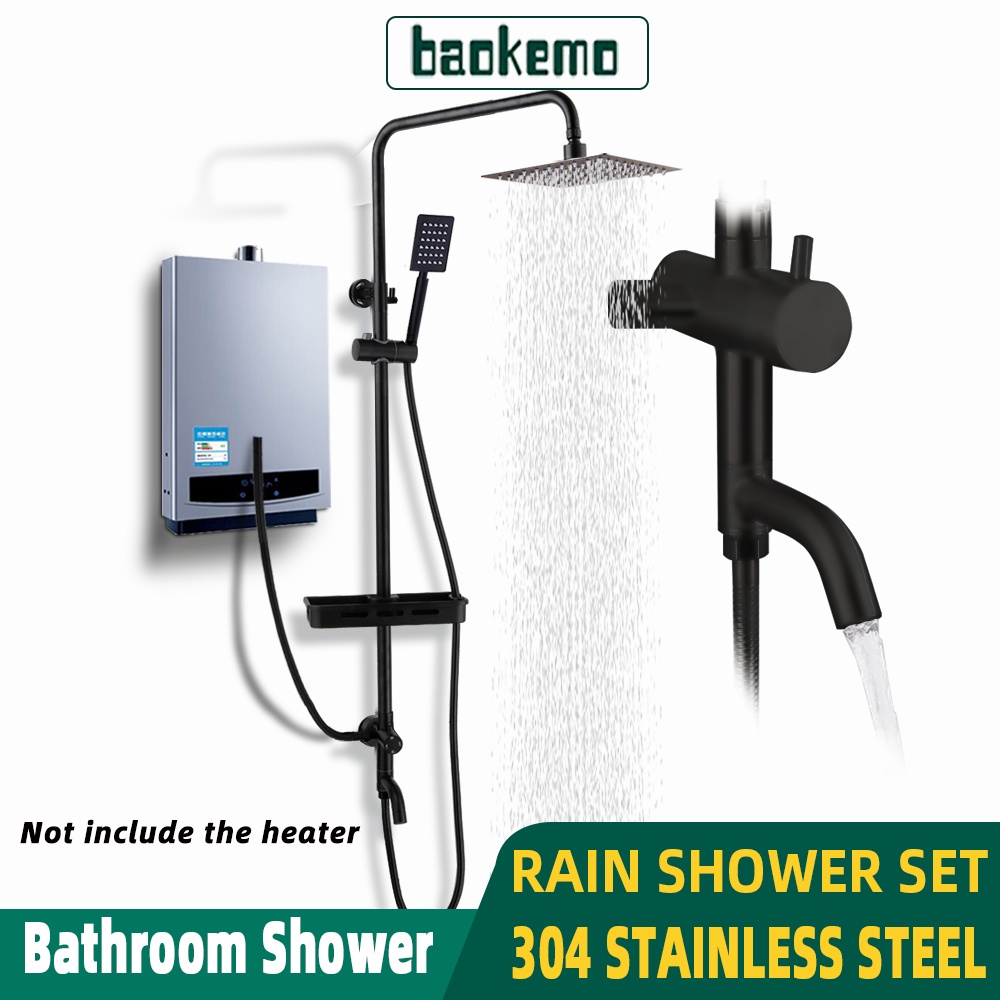 Baokemo Instant Water Heater Rain Shower Set Bkm Stainless Steel Three Function With Rack