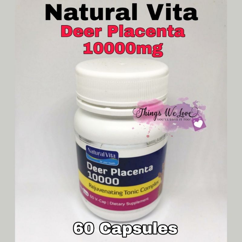 Natural Vita Deer Placenta from New Zealand 10000mg 60 capsules