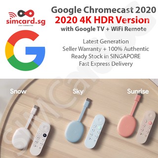 Google Chromecast (2020) 4K Ultra HDR with Google TV & Wireless Remote [GA01919-US, GA01920-US, GA01923-US]