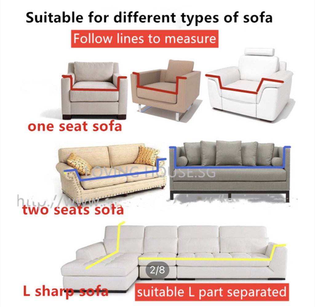 SG*1/2/3/4 Seater Sofa Cover Universal Sofa Cover Protector L shape