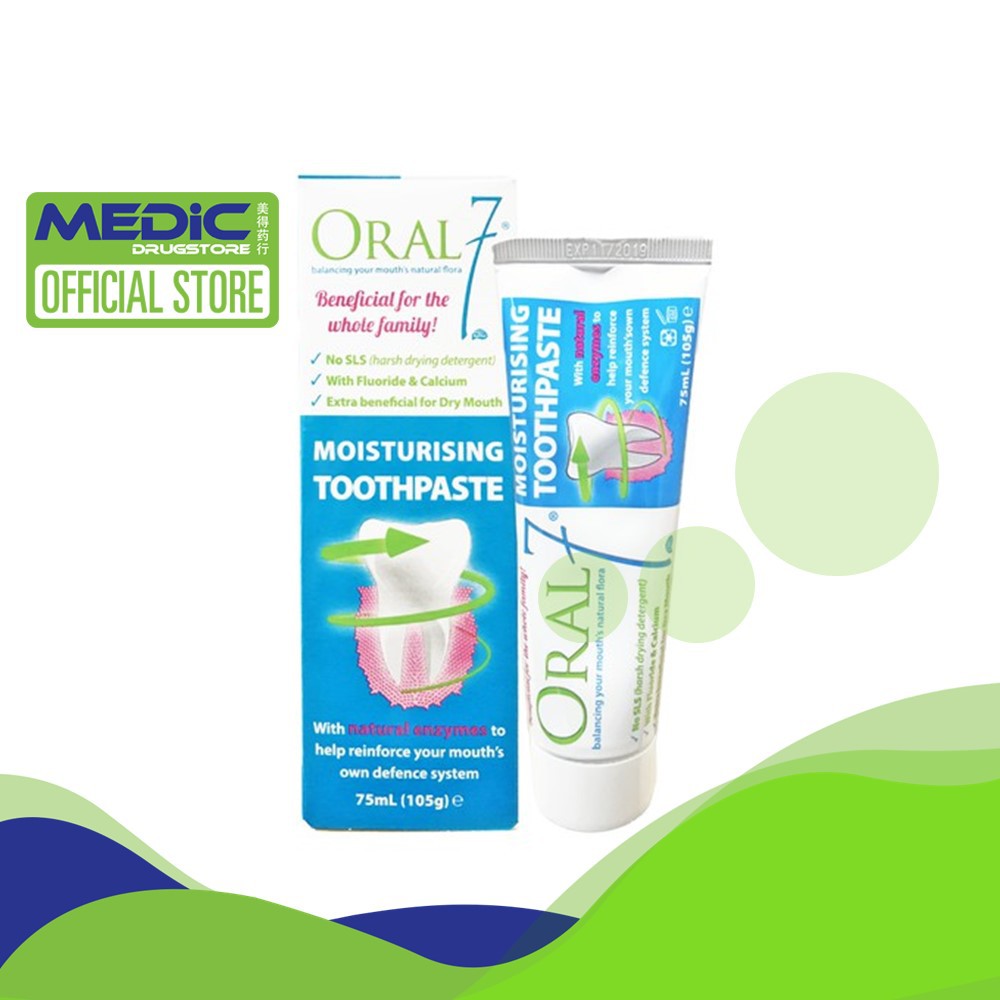 [Bundle of 2] Oral7 Moisturising Toothpaste 75ml By Medic Drugstore