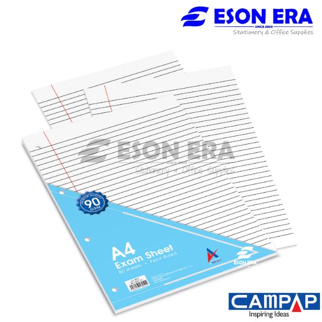 NEW Campap A Series Exam Sheets A4 90gsm 80sheets ...