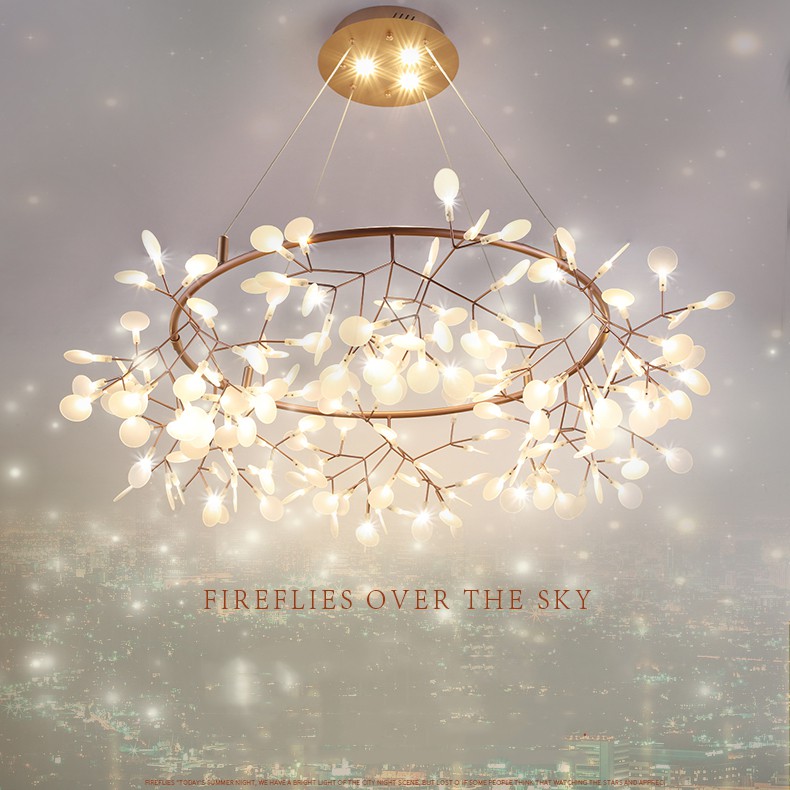 Nordic Firefly Chandelier Living Room Lamp Post Modern Minimalist