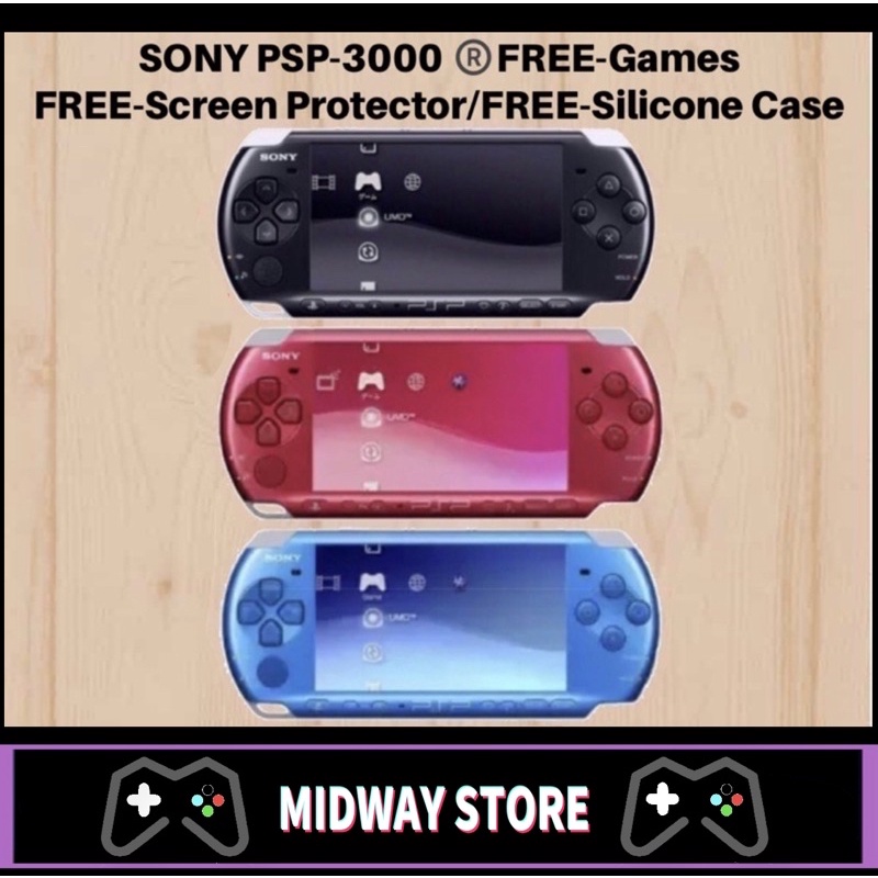 Original Sony Psp 3000 New 32gb Free Game Screen Protector Silicone Case Shopee Singapore