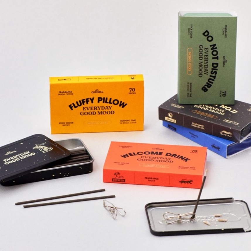 Collins Incense 70 Sticks with Holder Set/Incense Burner Set/Room