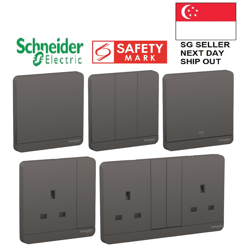 Schneider Electric AvatarOn Socket and Socket Dark Grey Avatar On