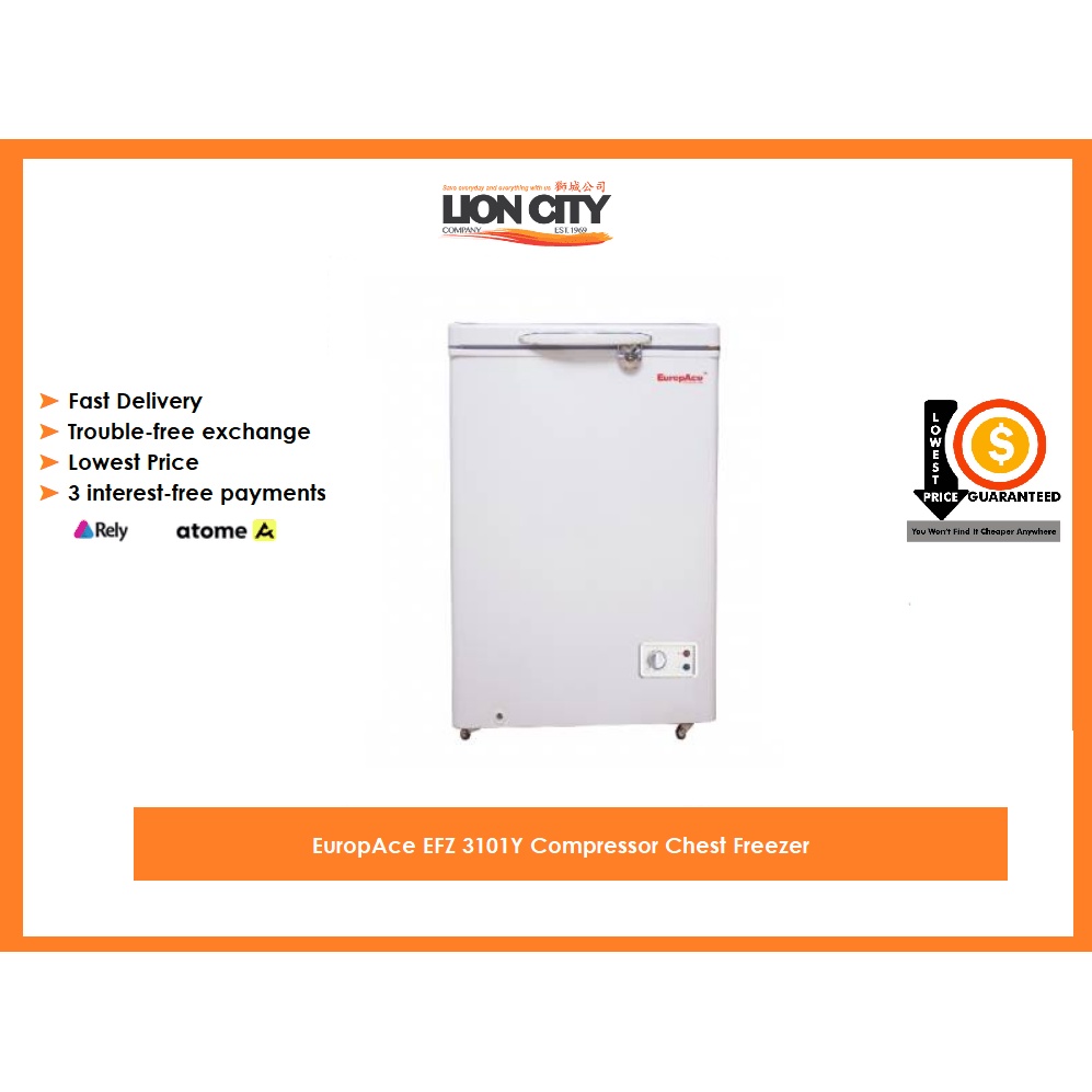 EuropAce EFZ 3101Y Compressor Chest Freezer Shopee Singapore