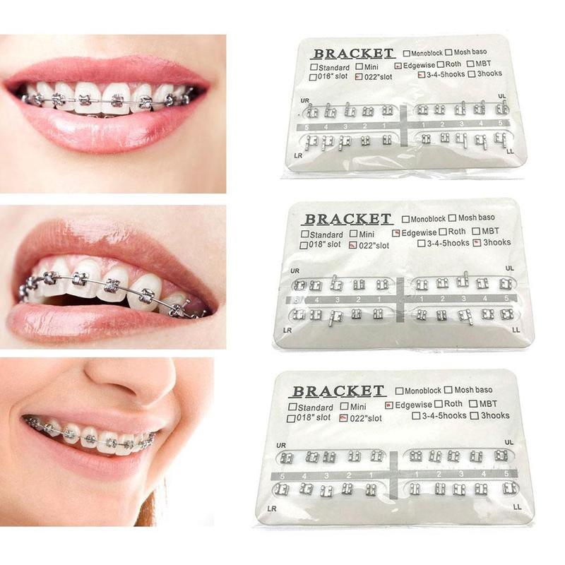 Dental Orthodontic Edgewise Metal Brackets Braces 345Hooks/3Hooks/No Hook B5M6 #0