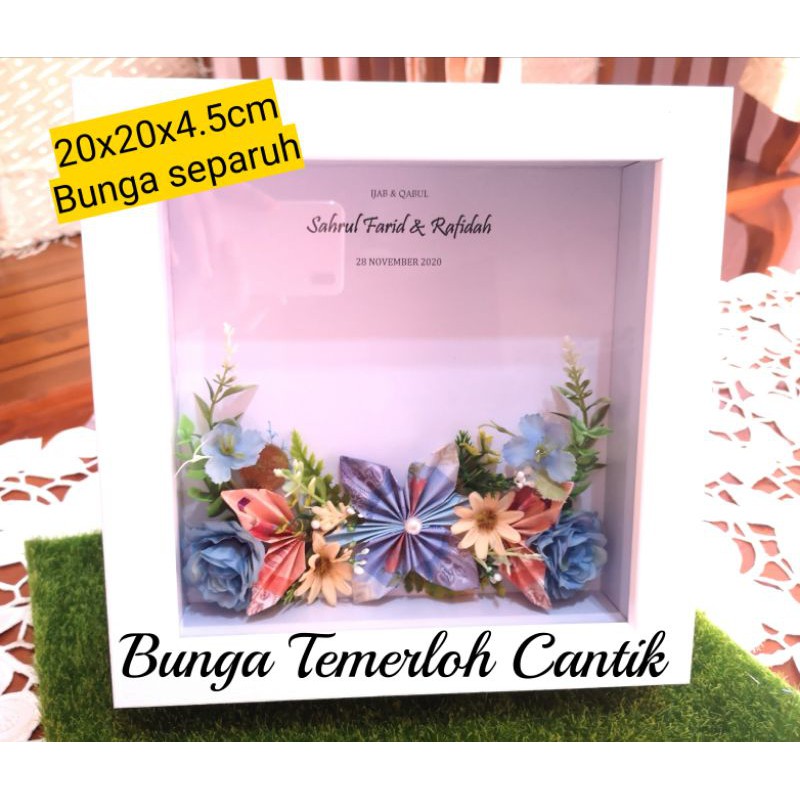 Servis Gubahan Mas Kahwin Bingkai Kayu Bercermin Wooden Frame Money Origami With Acrylic Cover Shopee Singapore