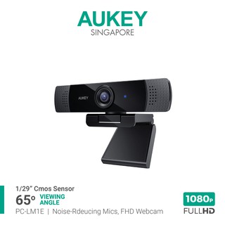 Aukey PC-LM1E 1080P Full HD Dual Noise Reducing built-in Mics Webcam For Meetings, Gaming, Live Stream On Mac Windows