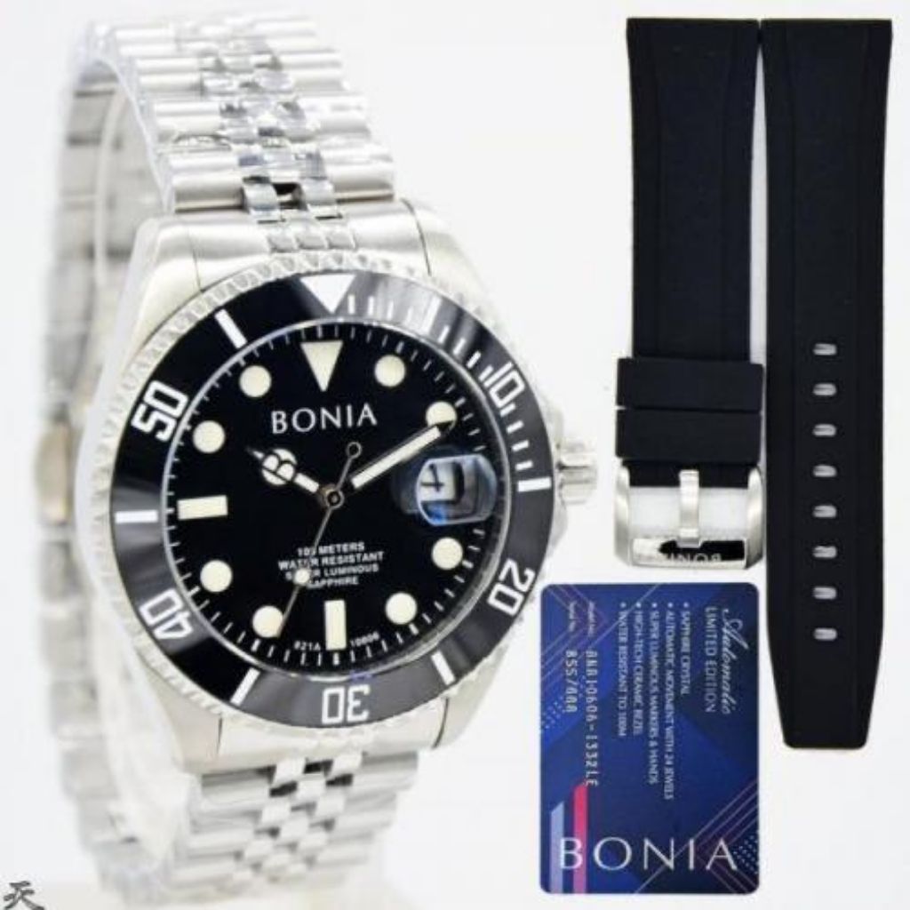 Bonia Limited Edition Men Automatic 2 Straps Bnb10606 1332le Free Gift Shopee Singapore