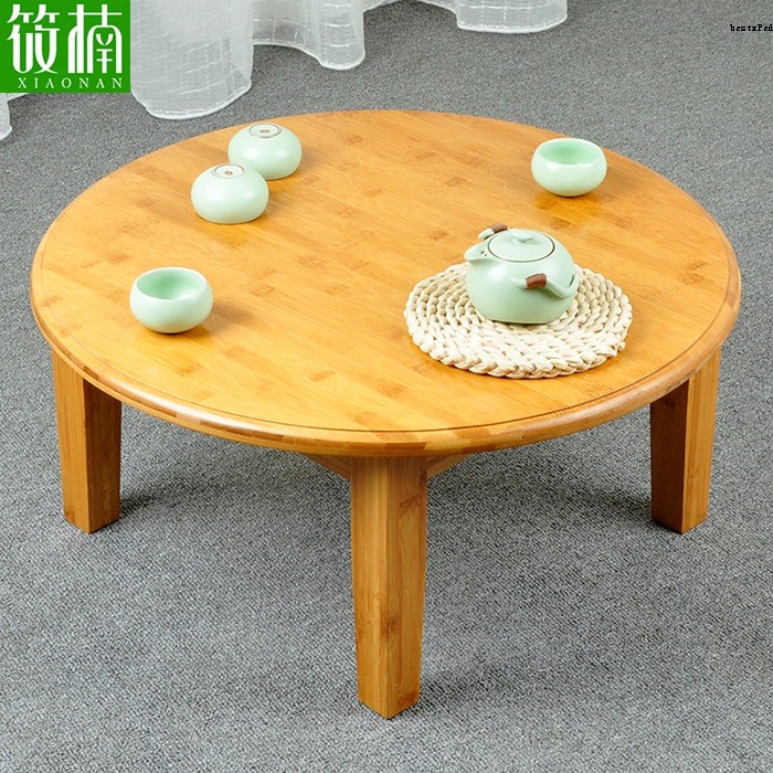 Bamboo 炕 Table Truth Wood Rice, Short Round Table