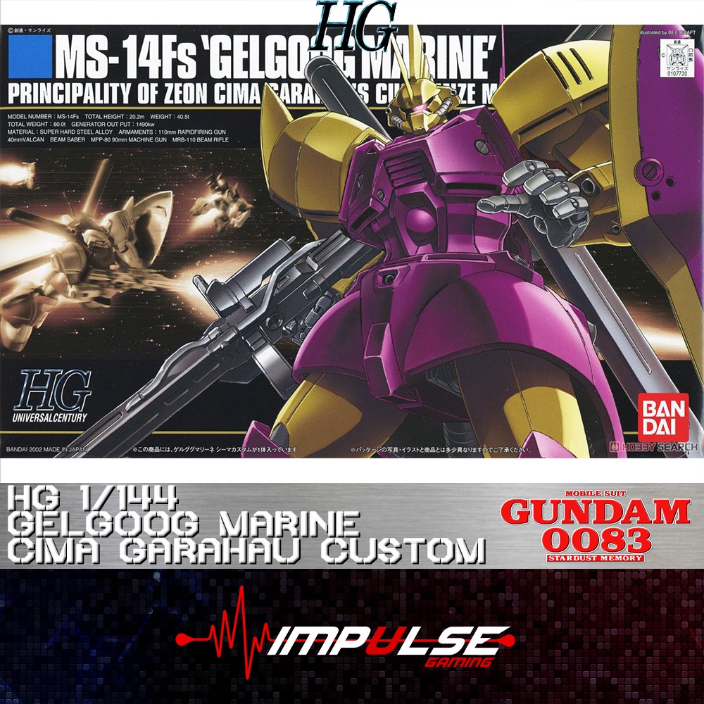 Bandai Hguc 1 144 Gelgoog Marine Cima Garahau Custom hg Shopee Singapore