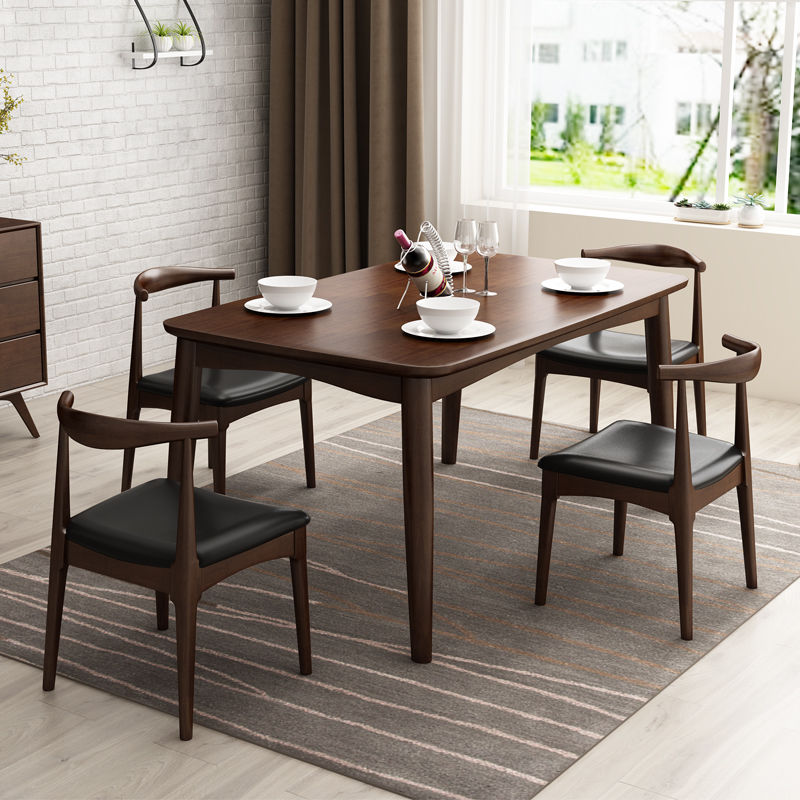 Simple Nordic Solid Wood Dining Table Small Family All Solid Wood