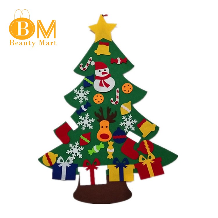Felt Christmas Tree for Toddlers 3.2ft Toddler Christmas Tree for New Year Xmas Home Door Wall Hanging Decorations DIY Kids Felt Tree with 30Pcs Detachable Ornament
