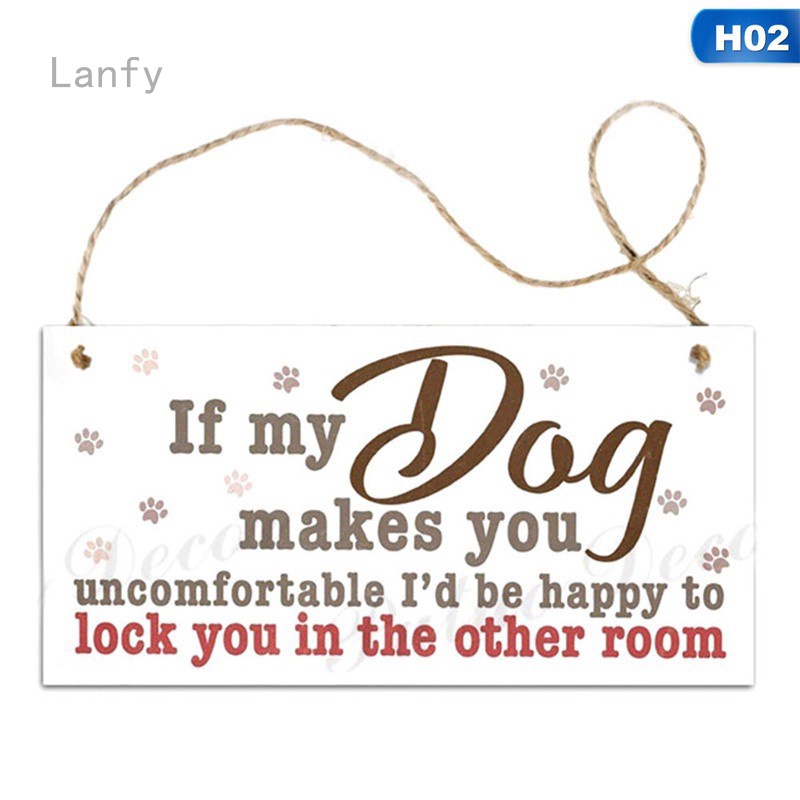 Lanfy christmas wall decor Newyear Funny Dog Signs Wooden Plaque Pet Friendship Lover Hanging Home Decor