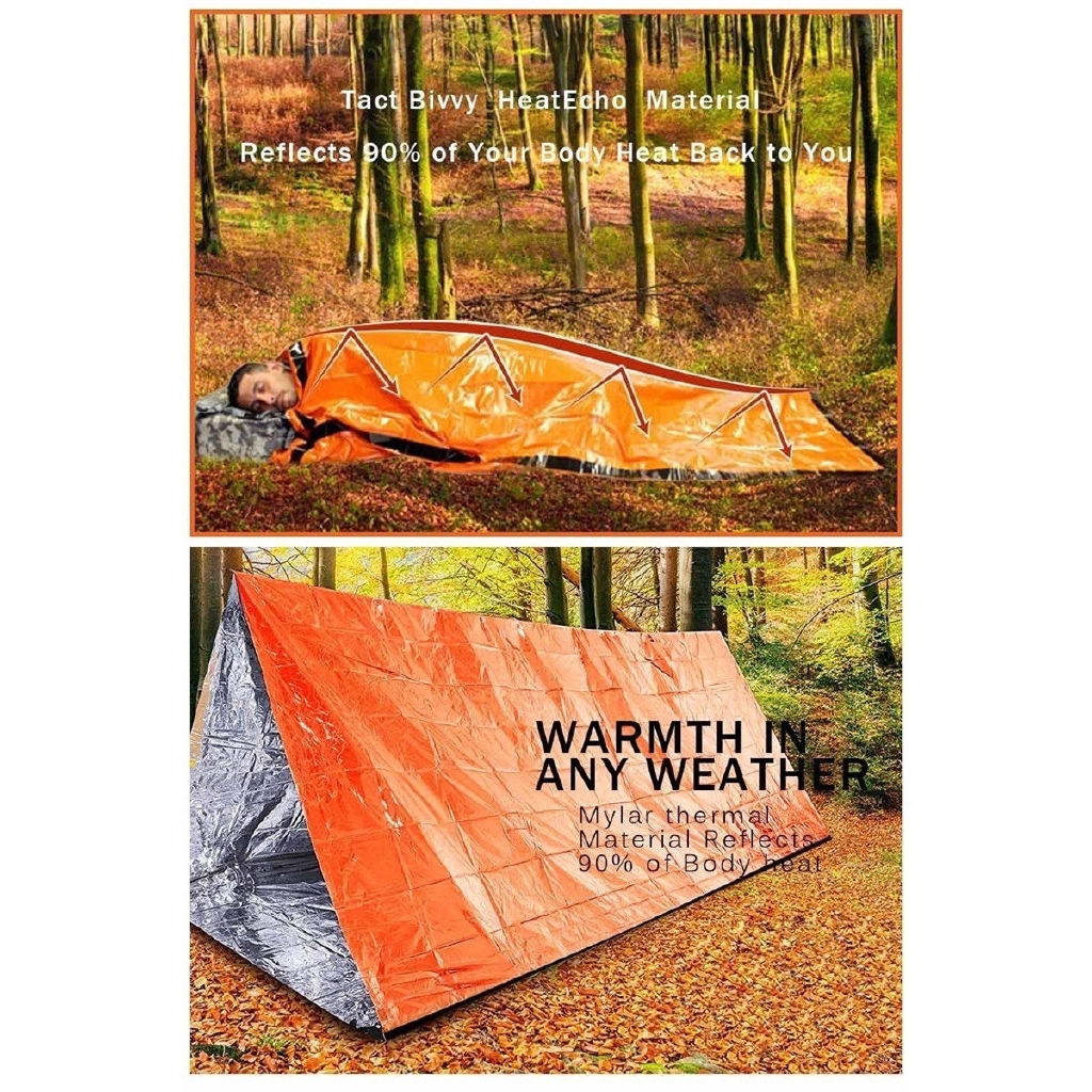 Portable Emergency Sleeping Bag / Waterproof First Aid Survival Camping Hiking Travel Bags / Outdoor PE Aluminum Film Tent