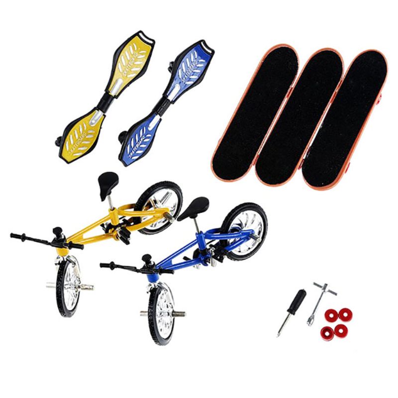 Mary 8Pcs Tech Deck Finger Bike Bicycle And Skateboard Kids Children Wheel Toys