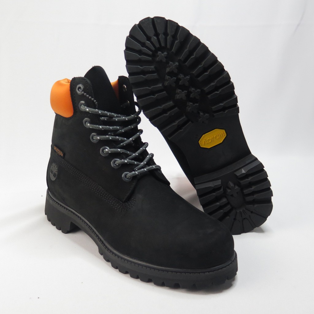 black and orange timberland boots