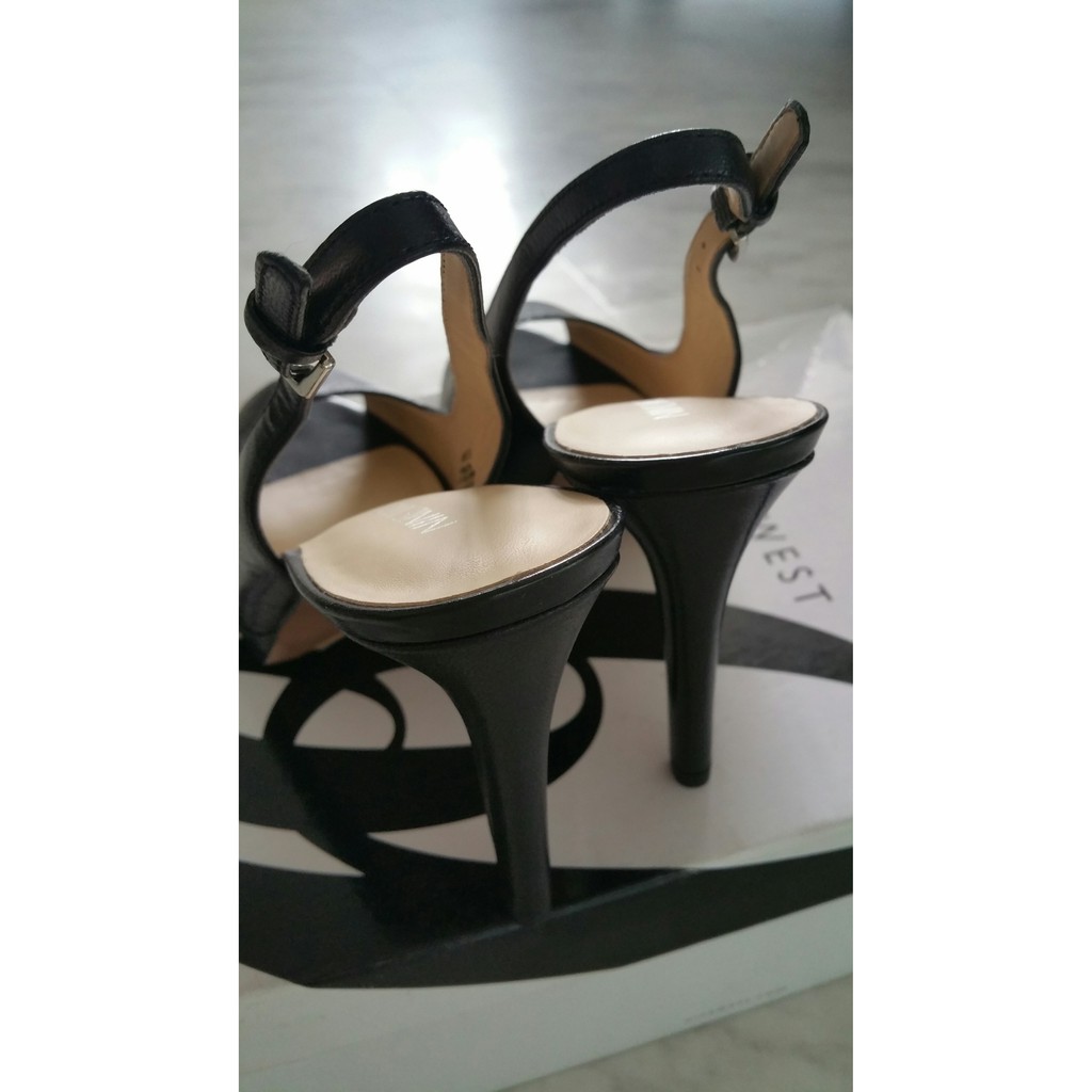 nine west black slingback heels