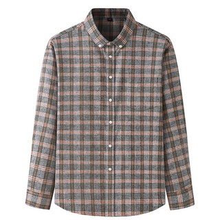 Image of thu nhỏ 【Plus Size】Men long-sleeved plaid casual shirt #7