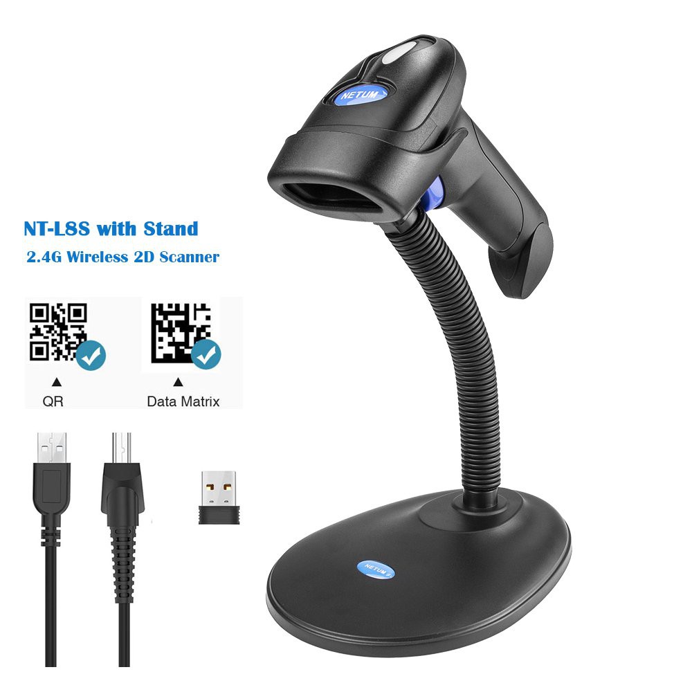 NETUM L8S Wireless 2D Barcode Scanner With Stand Automatic Sensing ...