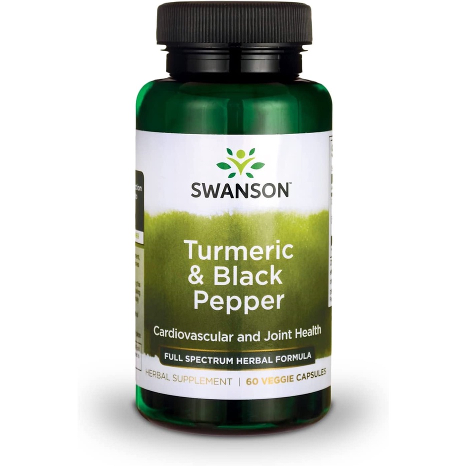 Swanson Turmeric & Black Pepper 60 Veggie Capsules Organic Joint Health