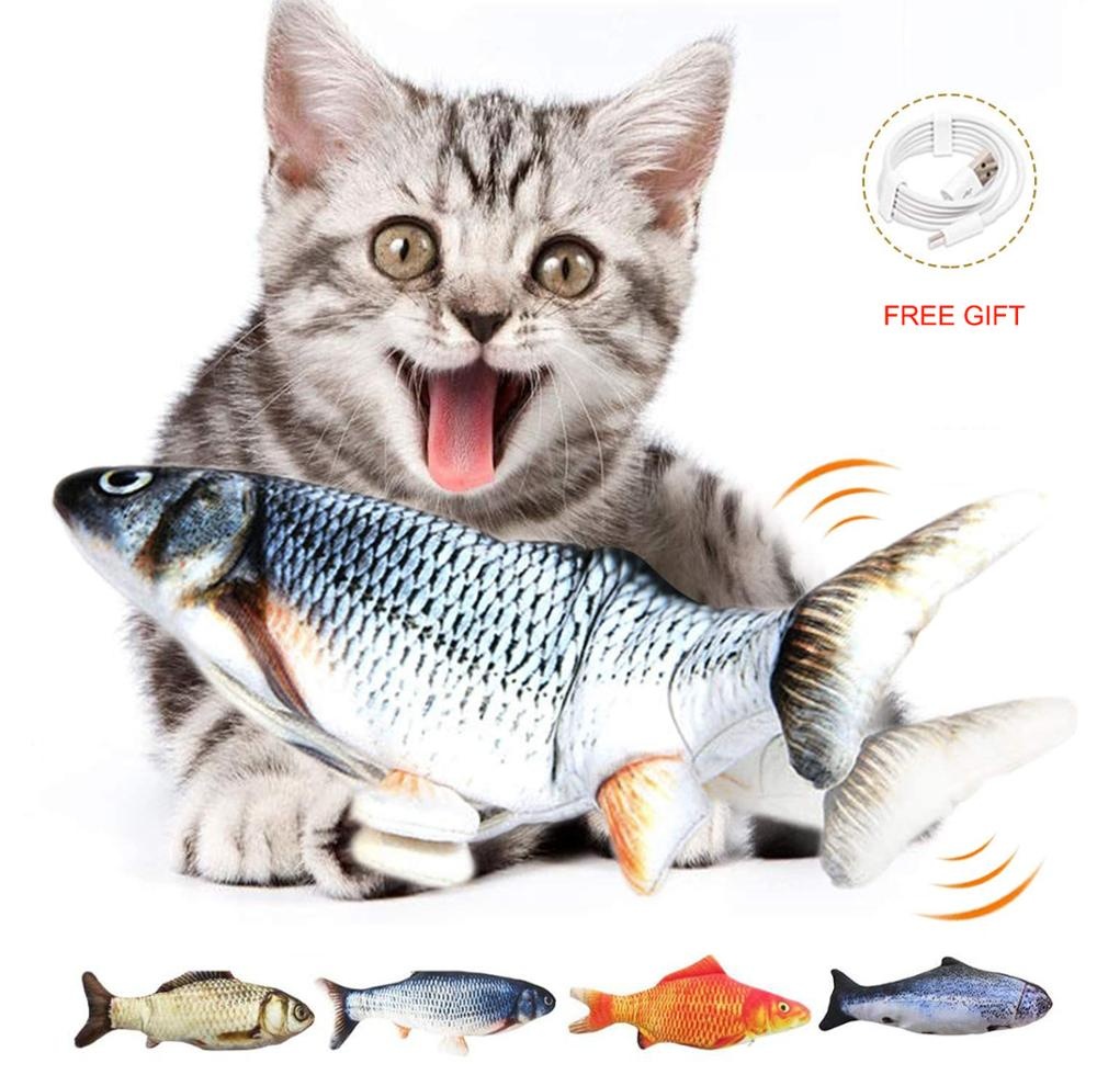 Electric Cat Toy Fish Usb Charger Interactive Realistic Cat Chew Bite Toys Catnip Floppy Fish Cat Toy Cat Wagging Toy Shopee Singapore