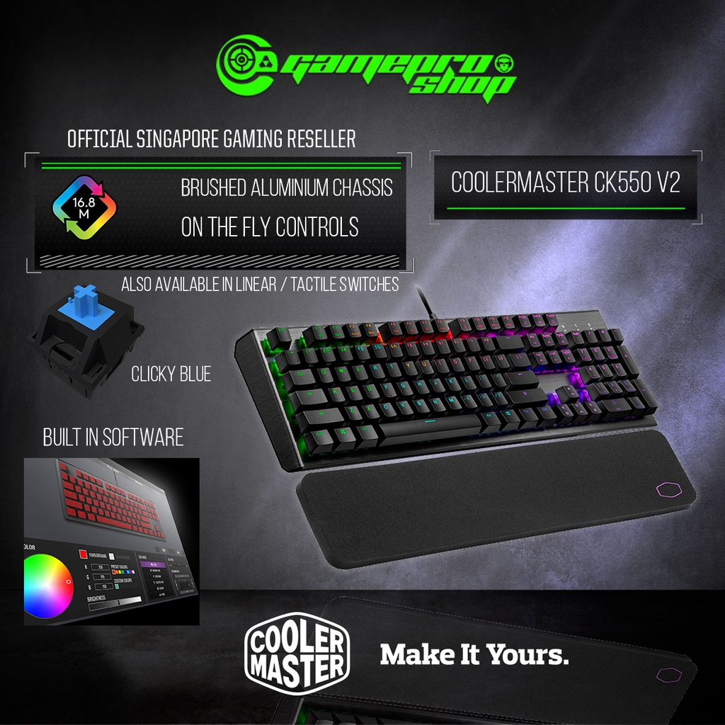 Coolermaster Ck550 V2 Rgb Mechanical Gaming Keyboard 2y Shopee Singapore