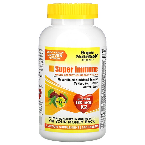 Super Nutrition, Super Immune, Immune-Strengthening Multivitamin, 240 ...