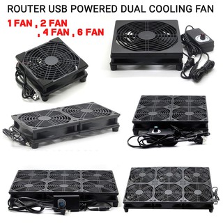 READY STOCK 1200RPM 2000RPM 120mm Dual Cooling Fan Cooler External USB 5V Powered for Router Modem TV Box