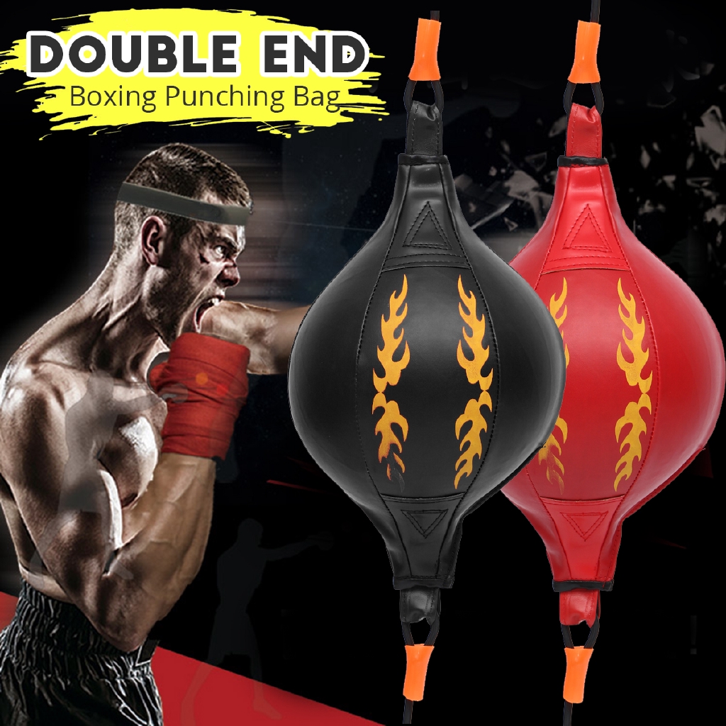 Double End Speed Ball Boxing Floor To Ceiling Punch Training Bag Gym Fitness Pu