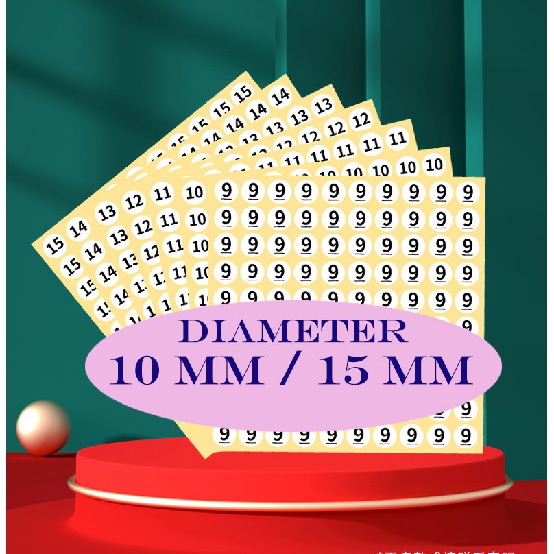 [SG] 100 sticker Waterproof Number Sticker 1100 number sticker