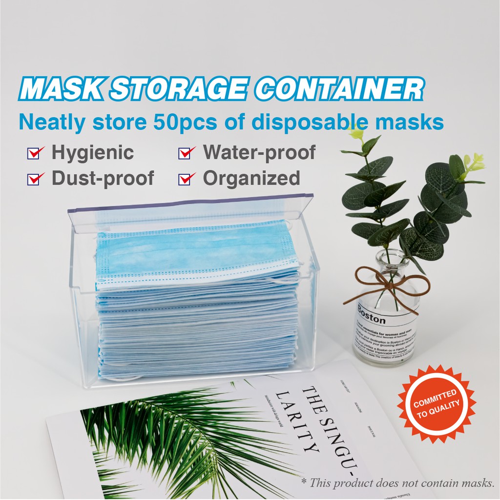 Mask Storage Container Store 50pcs Disposable Mask Hygienic & Organized Premium Material
