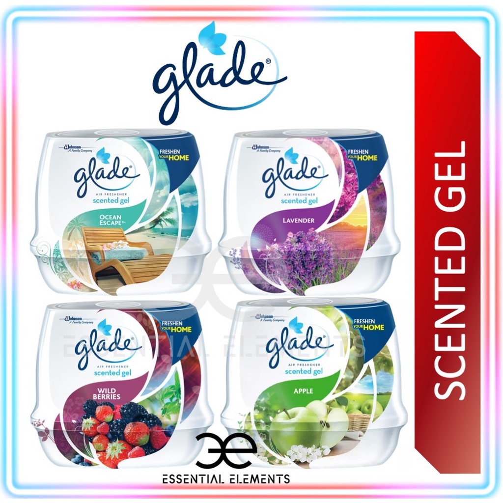GLADE Scented Gel Air Freshener 180G Ocean Escape/Lavender/Apple/Wild