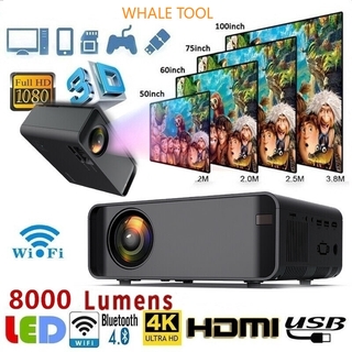 8000 Lumens 1080P WiFi 3D 4K HD LED Mobile Phone Wireless Projector Office Home Mobile Phone Computer Projector