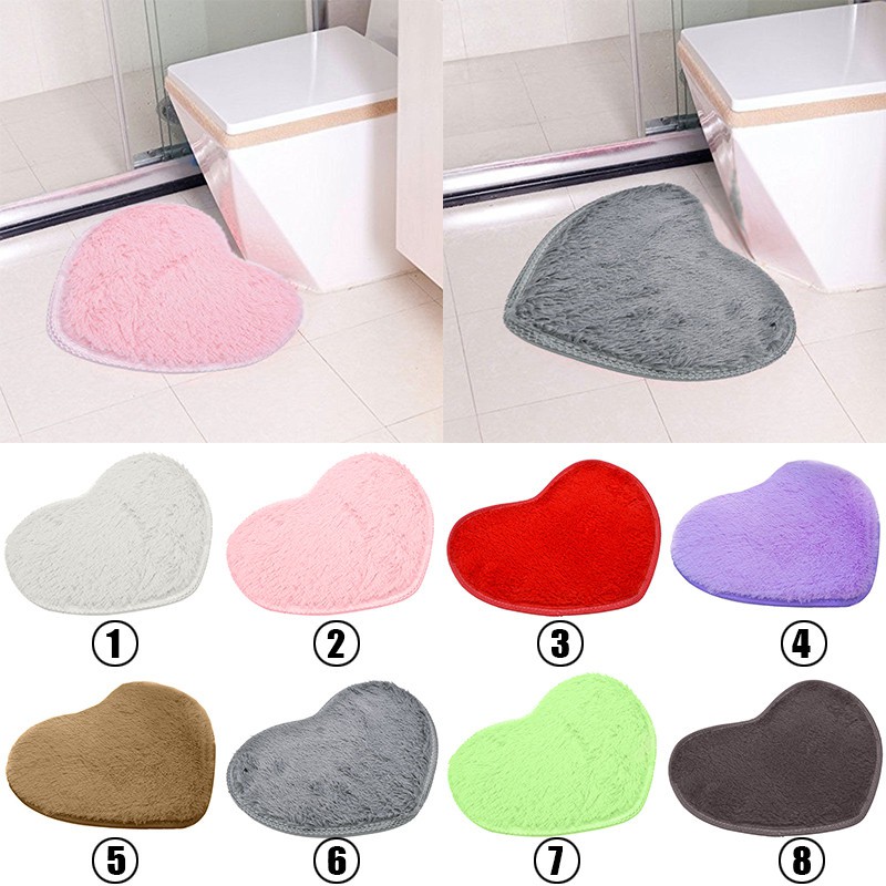 Soft Absorbent Memory Foam Bath Bathroom Floor Shower Heart Mat Rug