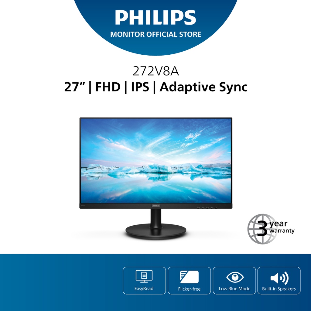 Philips 272V8A 27" IPS 75Hz FHD Adaptive-Sync Lowblue Flicker-Free ...