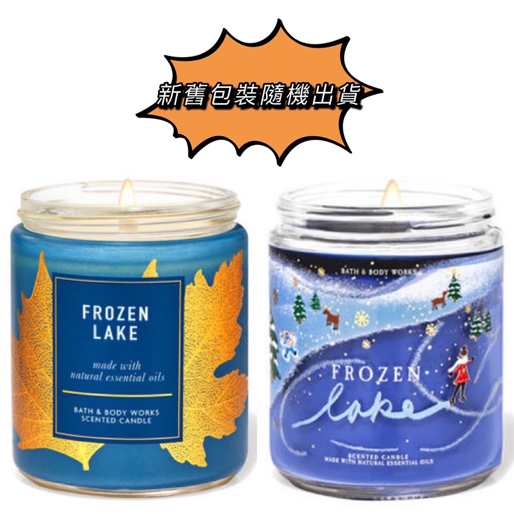 BATH & BODY WORKS FROZEN LAKE SCENTED CANDLE 3 WICK LARGE 14.5OZ BLUE JUNIPER 
