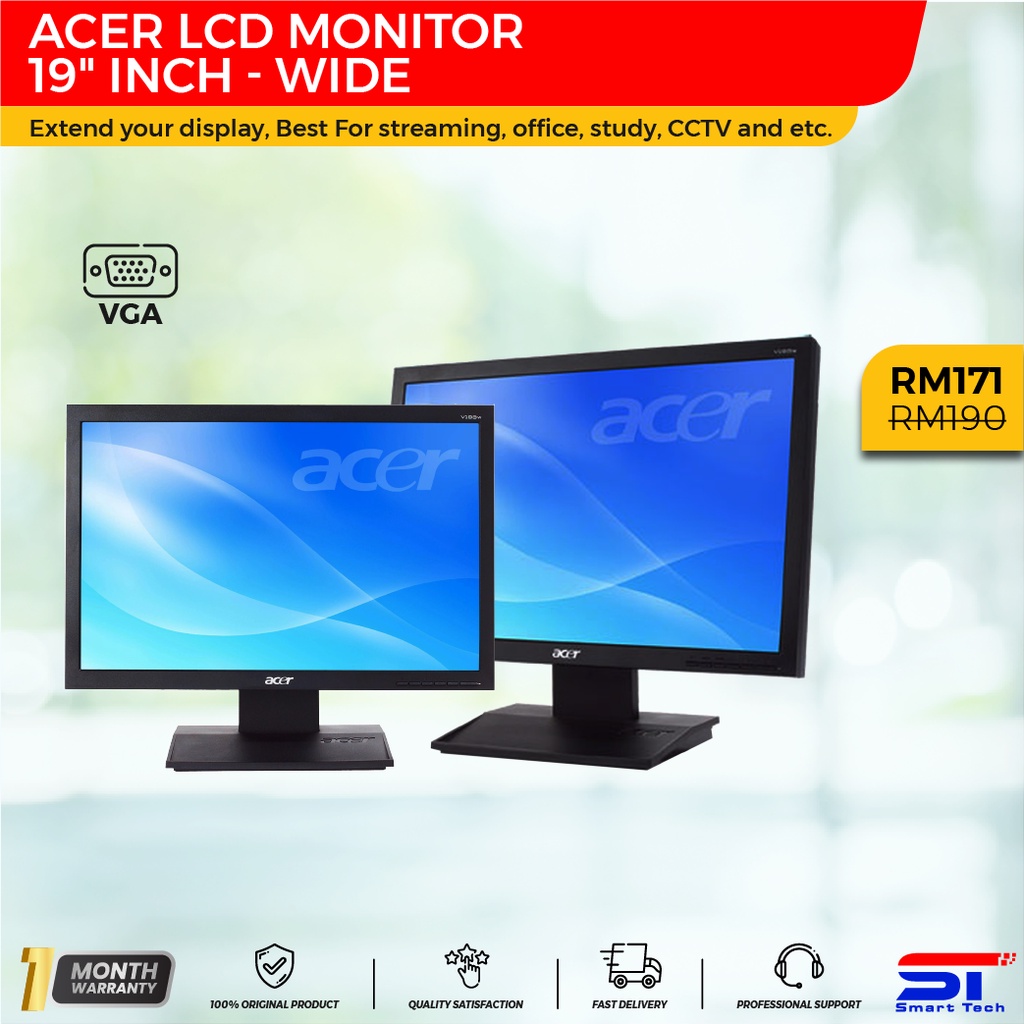 Acer Dell Hp 19 Inch Lcd Monitor Wide Screen Lcd Monitor Shopee Singapore