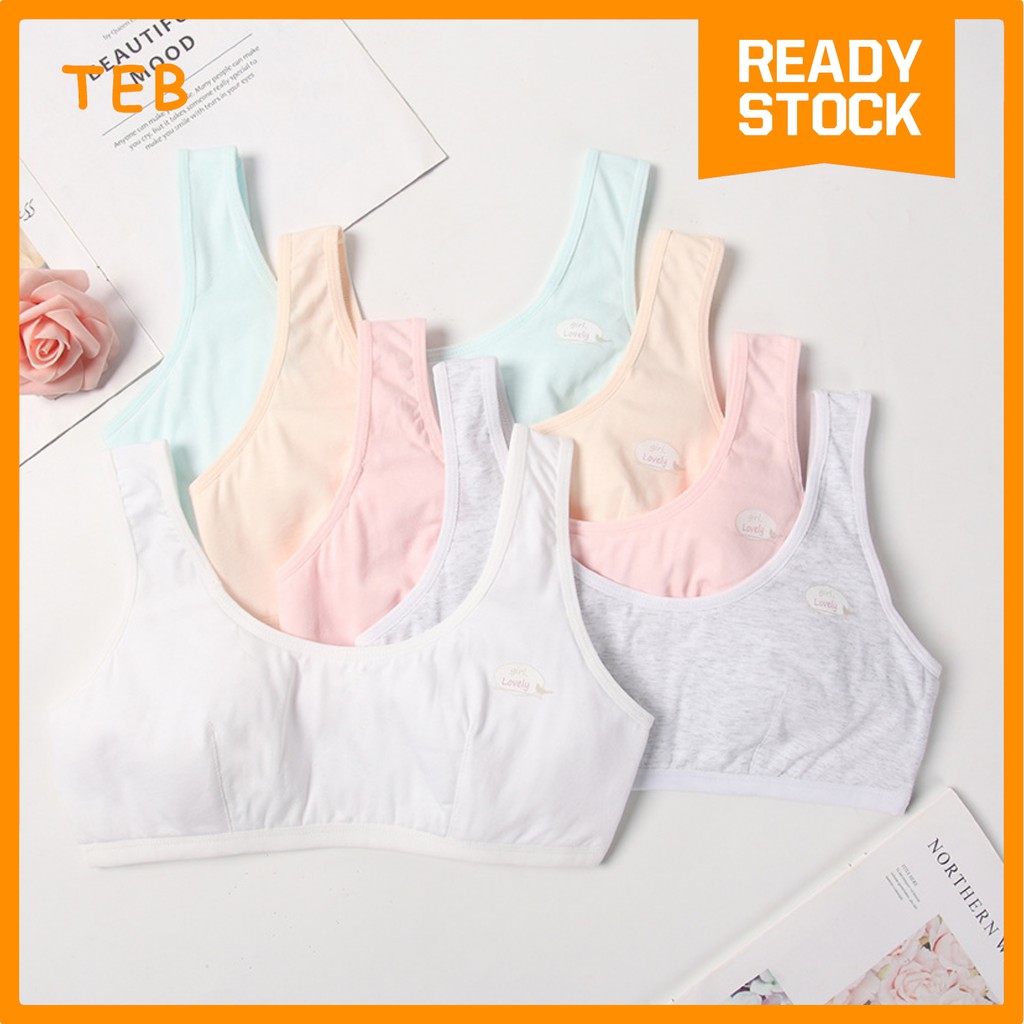 Shop Malaysia 10 14yo Teen Girls Bra School Girl Camisole Cotton Teenage Bra Adjustable Gadis Remaja Bra Girl Free Size One Size Shopee Singapore