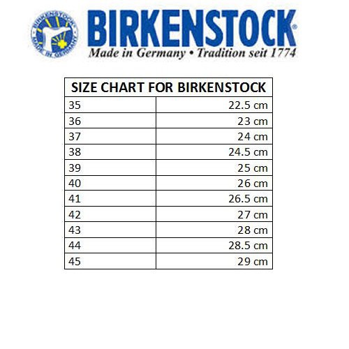 birkenstock size conversion chart